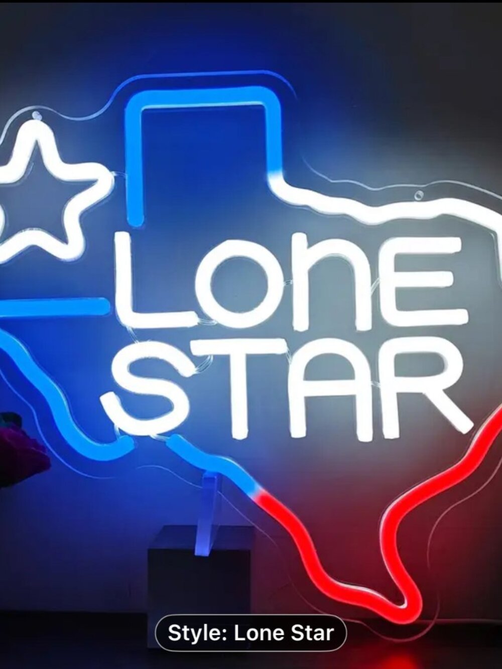 TEXAS LONE STAR STATE NEON LED SIGN